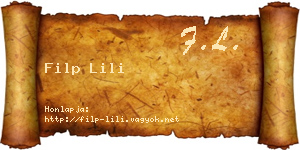 Filp Lili névjegykártya